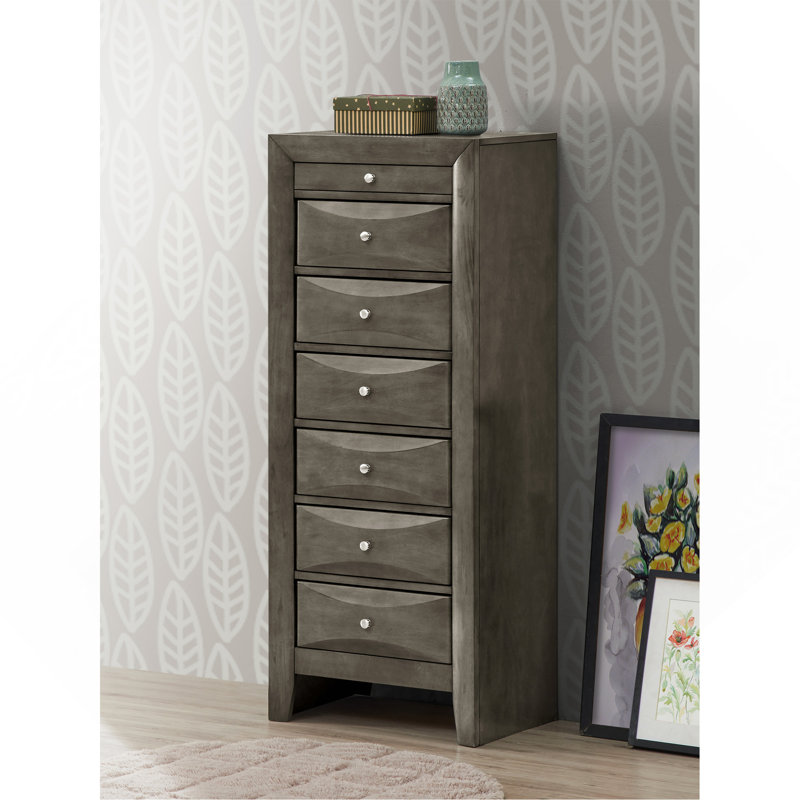 Commode pour femme 7 tiroirs Marilla G1505-LC, gris