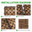12 po X 12 po Carrelage de sol en bois d'acacia brun foncé-124925190