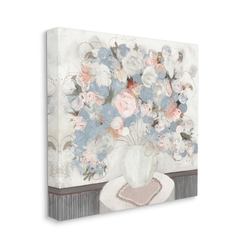«Soft Floral Bouquet Abstract Scribble Blooms Arrangement» par Ruth Fromstein, peinture sur toile tendue