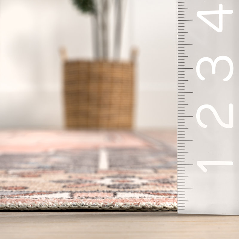 Hasler Medallion Machine Washable Area Rug, Rectangle 4' x 6'