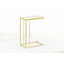 Metal side table with transparent glass top