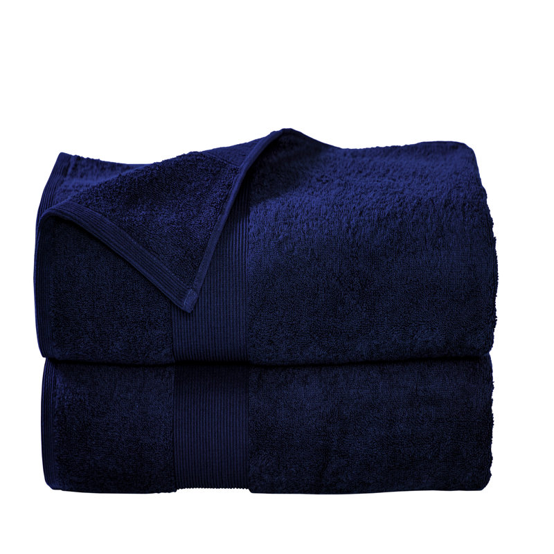 Grand drap de bain 100% coton Honesdale Luxury, Bleu marine