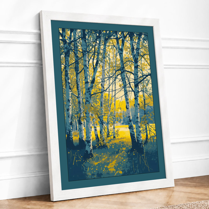 Birch Forest Path Modern - Print, A3 - 42.0 x 29.7 cm, White