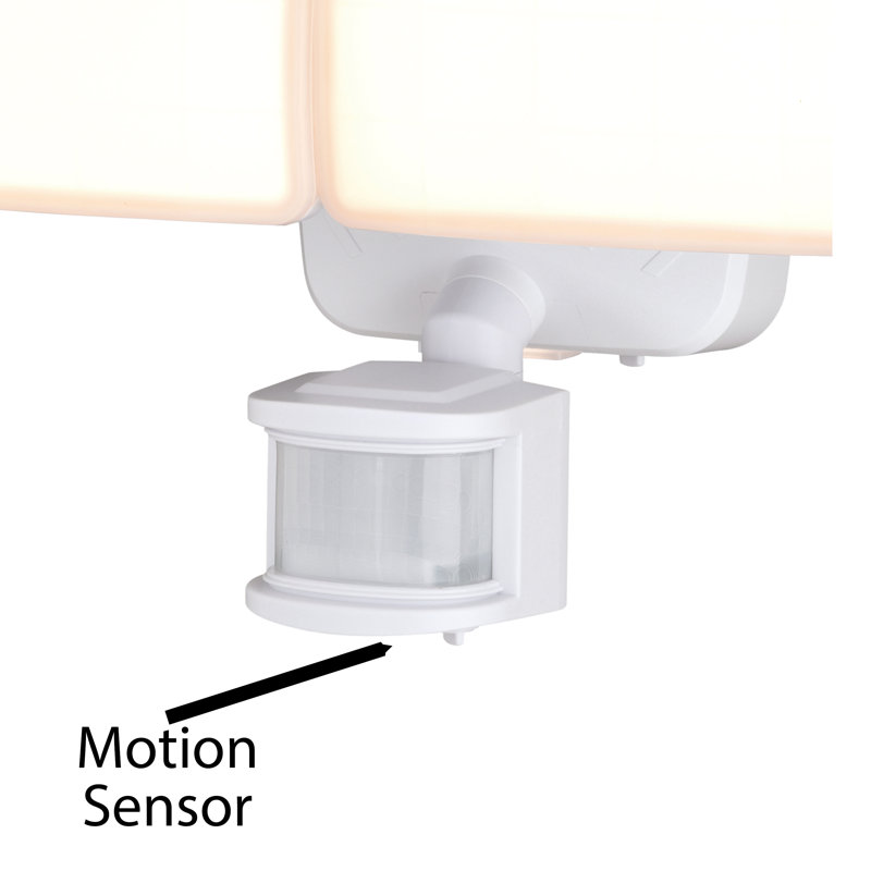 2 - Head LED Hardwired Dusk to Dawn Outdoor Security Area Light with Motion Sensor, White