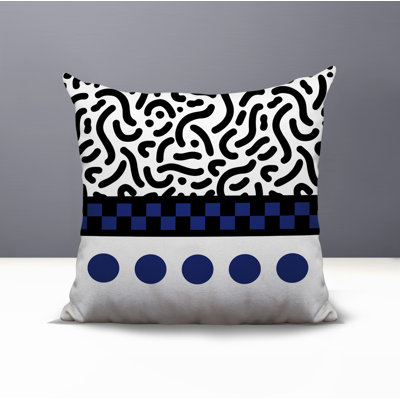 Kixie Abstract Reversible Indoor/Outdoor Square Pillow