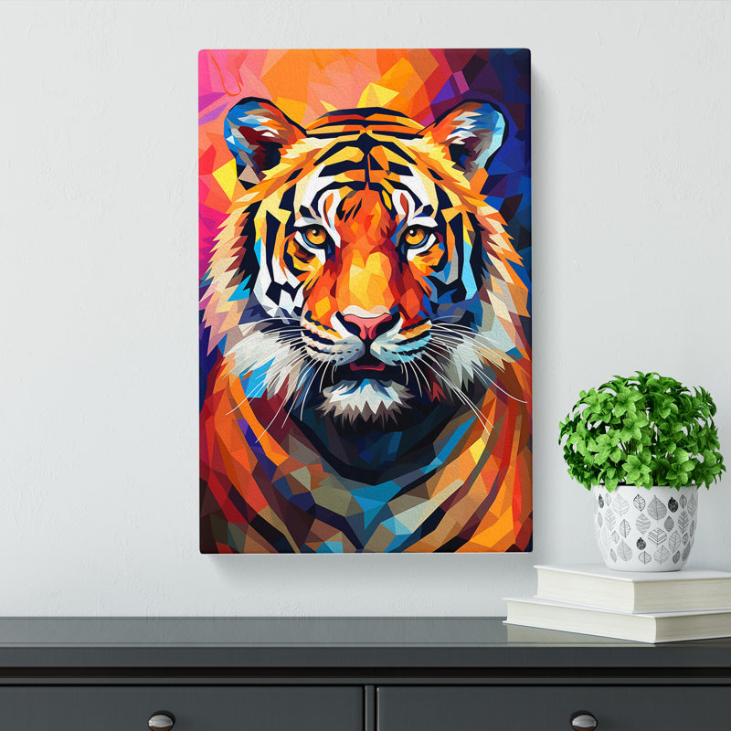 Tiger Cubism - No Frame Print, 50cm H x 35cm W x 3cm D