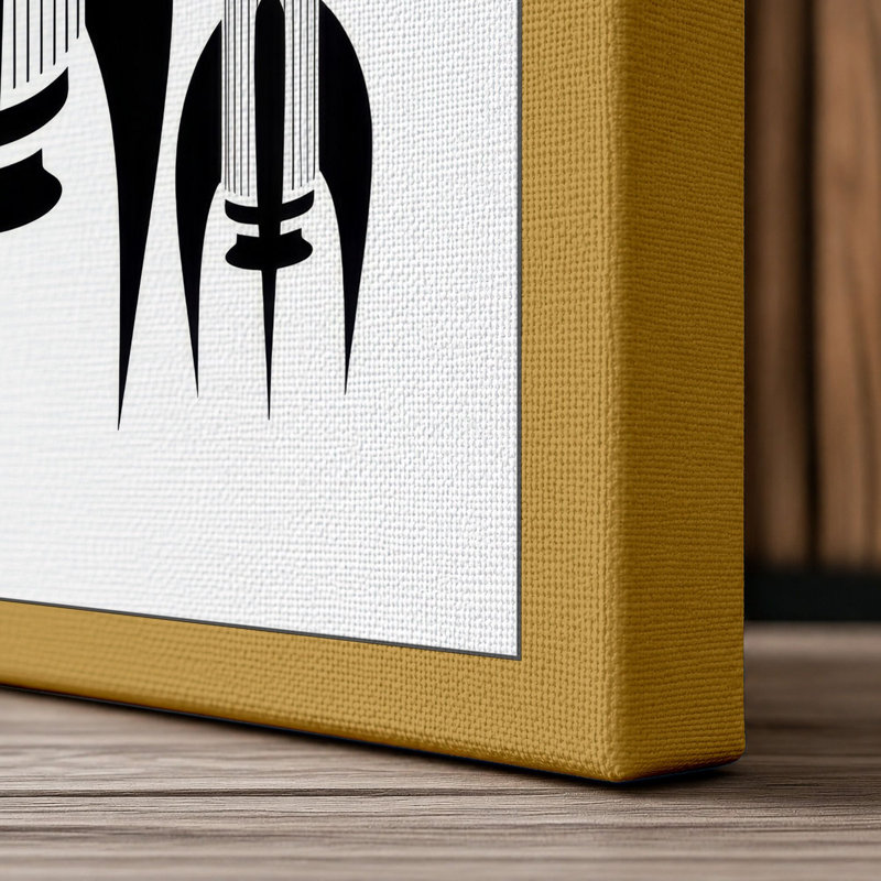 Rocket Fleet Ascent Mid-Century - Wrapped Canvas, 36x24 - 91.4 x 61.0 cm, Ochre Border