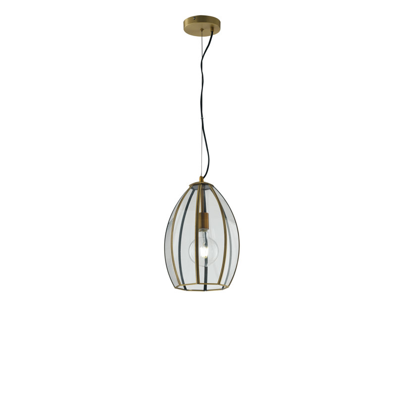 Ferrara 1 - Light Brass Single Pendant, 127cm H x 23cm W x 23cm D