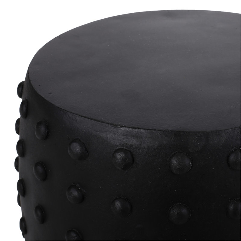 Bureau d'extérieur en béton léger, de conception moderne, facile à déplacer, noir mat, 15,62 po x 17,89 fonction d'appoint, 15,62 po x 15,62 po