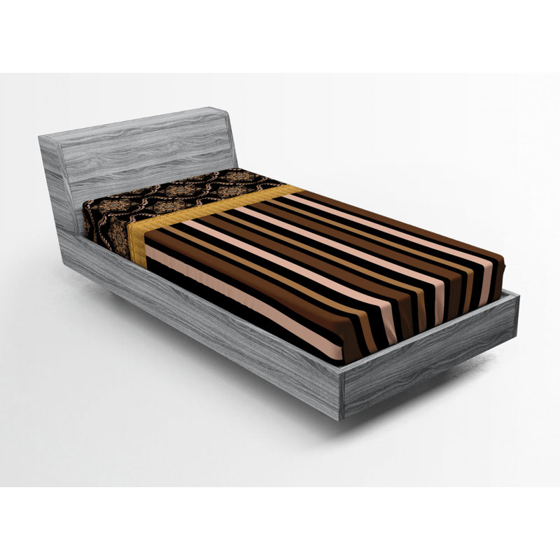 Microfiber Striped Fitted Sheet, Twin Fitted Sheet