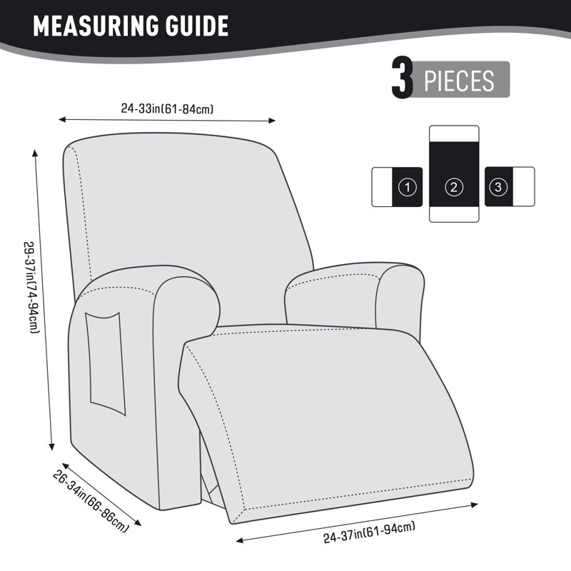 Housse pour fauteuil inclinable avec poches Wald, Noir