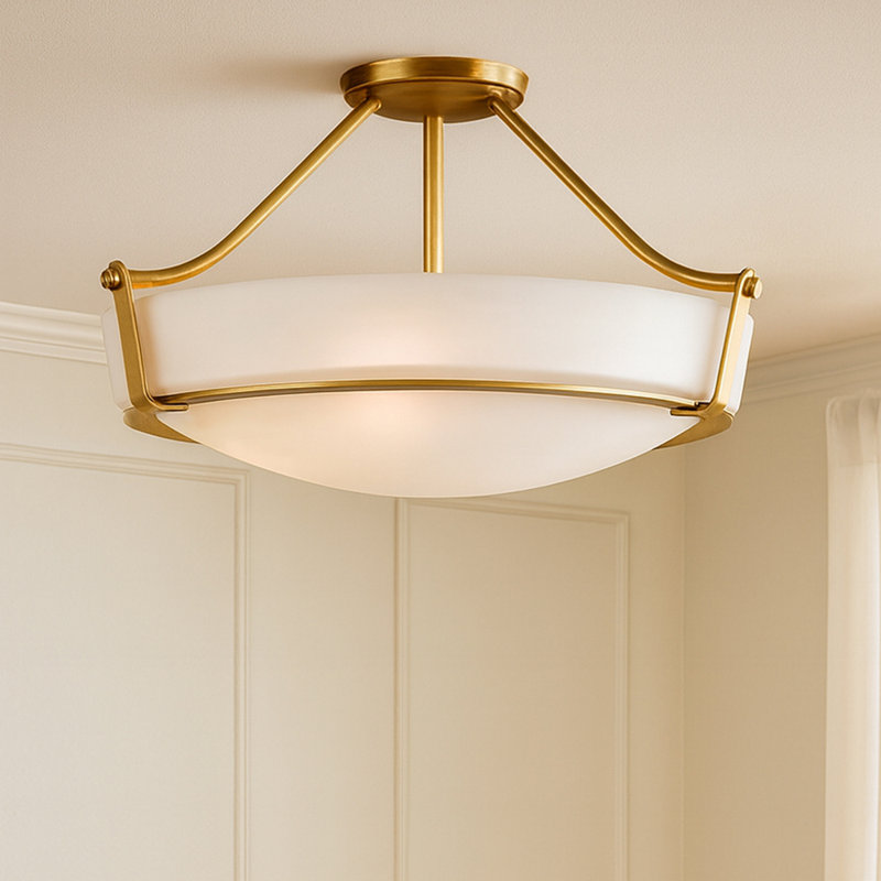 Hathaway 3-Light Semi-Flush Mount Bowl Ceiling Light