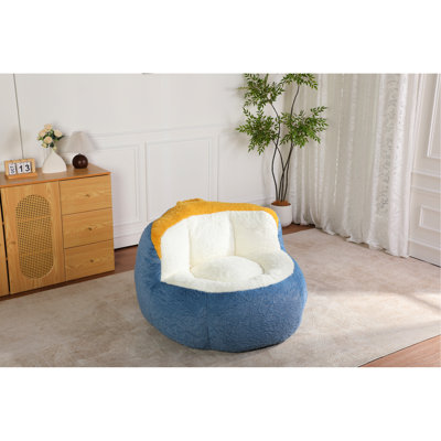 Fauteuil à billes en fausse fourrure, aucun assemblage requis
