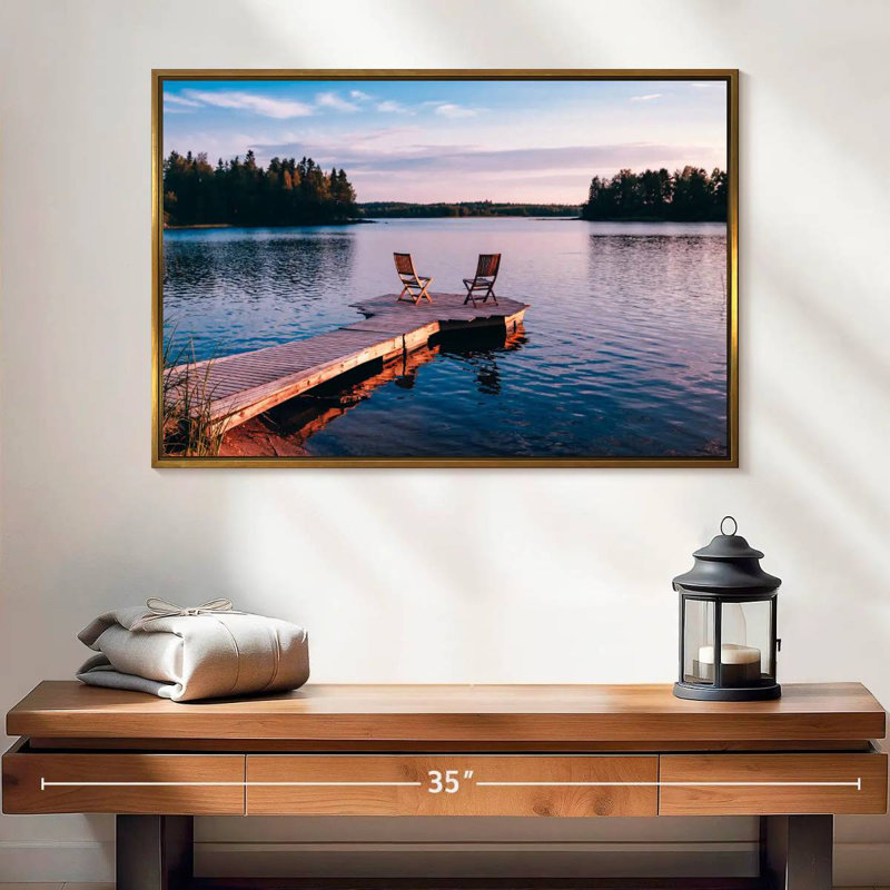 Chaises de ponton Lake, Cadre flottant doré, 25 po x 17 po