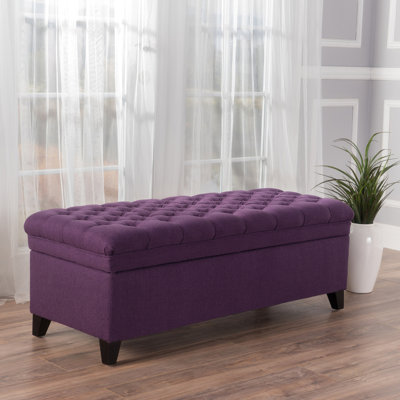 49.16d X 20.57w 18.30h Purple - Fabric, Birch Legs Living Room Decorative Piece With Storage Fabric Upholstery, Essential Item