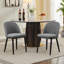 Set of 2 Modern Fabric Upholstered Dining Chairs, Curved Back Kitchen Side Chairs with Wood Legs-868029182