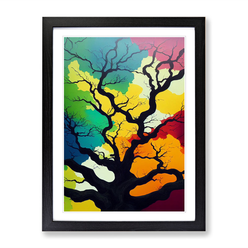 Glane Oak Tree In Colour Vol.2 - Single Picture Frame Print, 46cm H x 34cm W x 2cm D, Walnut