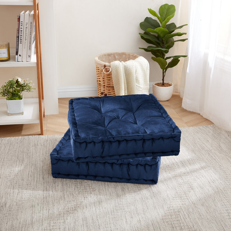 Grand coussin de yoga réversible, Marine