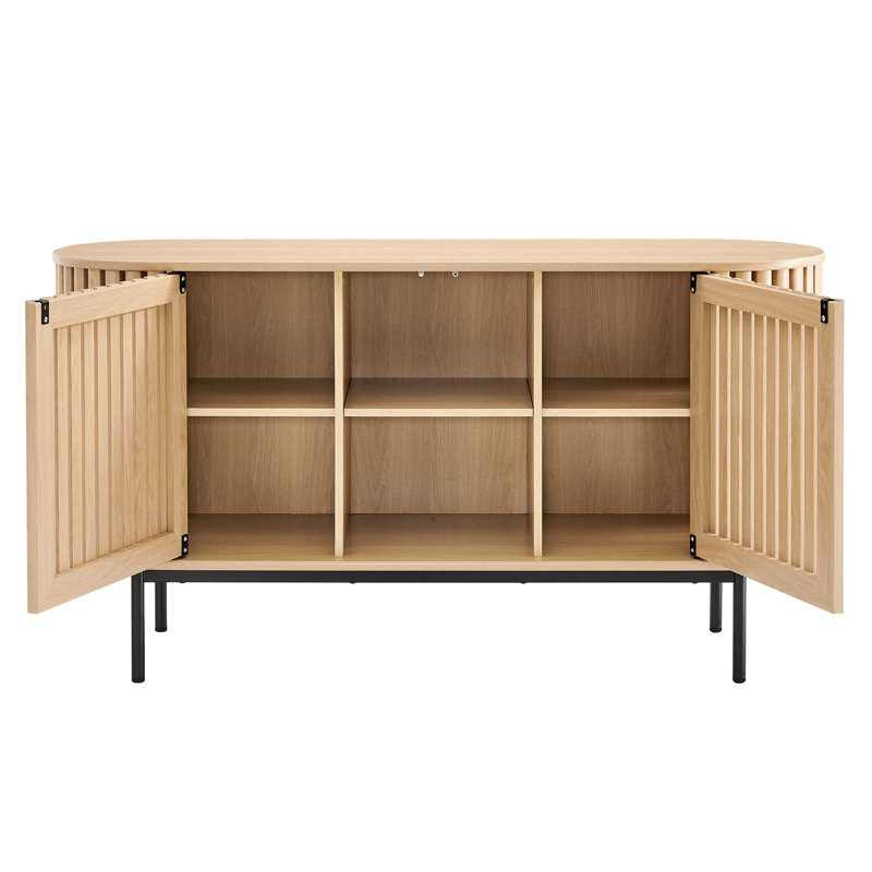 Fortitude 59'' Oak Oval Sideboard with Metal Legs
