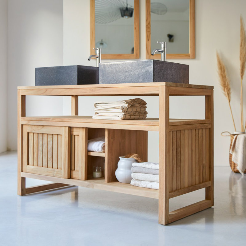 Colonial 120cm Single Bathroom Vanity Base Only in Brown