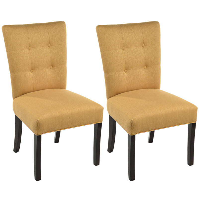 18'' H Tufted Upholstered Side Chair, Candice Fawn