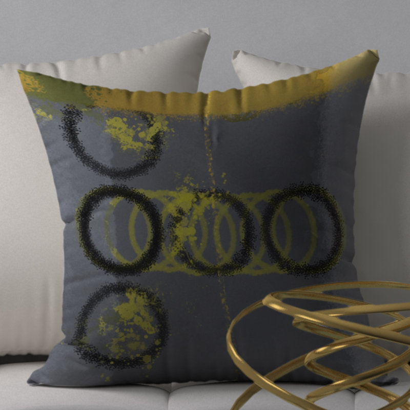Abstract Throw Pillow, 18" H x 18" W
