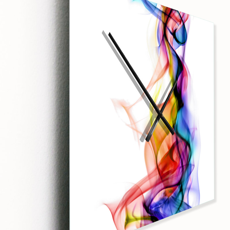 Fumée abstraite - horloge murale moderne, Très grand