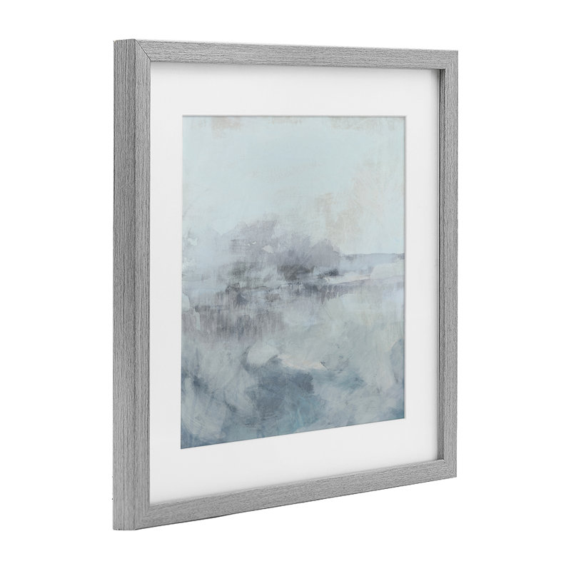 «Ethereal Mist Horizon», impression encadrée sous verre, design par June Erica Vess, Cadre de ferme gris, H 13 po x l 13 po