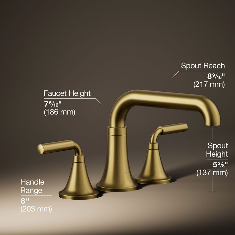 Garniture de robinet de baignoire Tone, Laiton moderne brossé éclatant