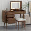 Bureau de coiffeuse à DEL avec miroir, plateau rabattable et tiroirs de rangement