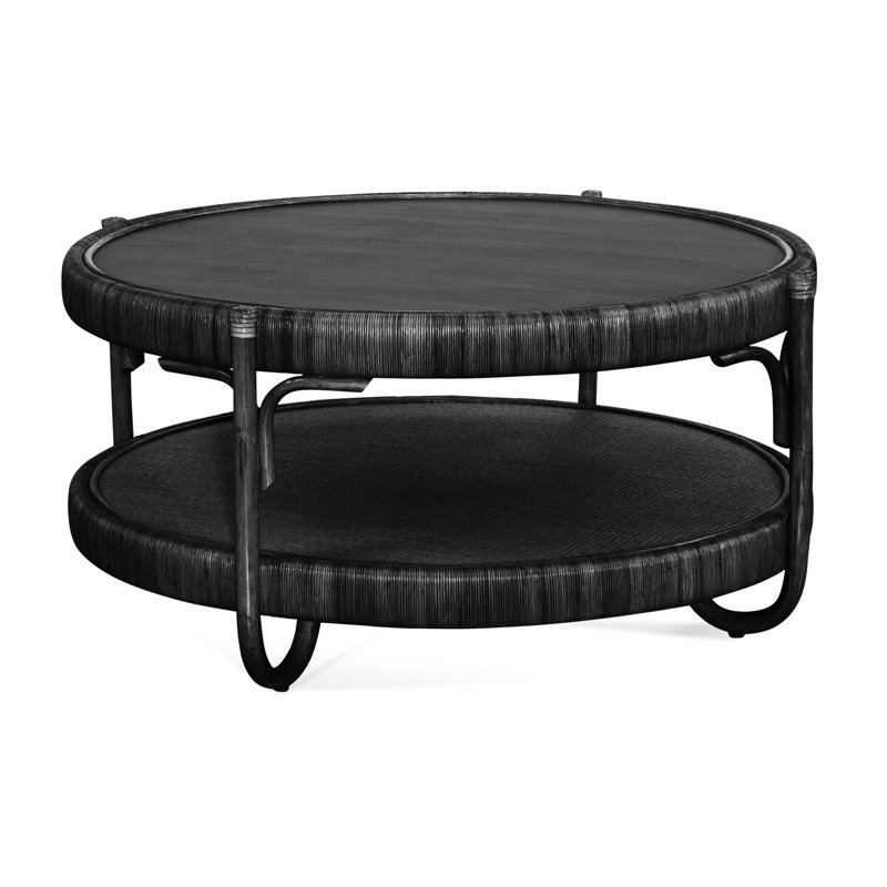 Hathaway Solid Wood Coffee Table, Antique Black