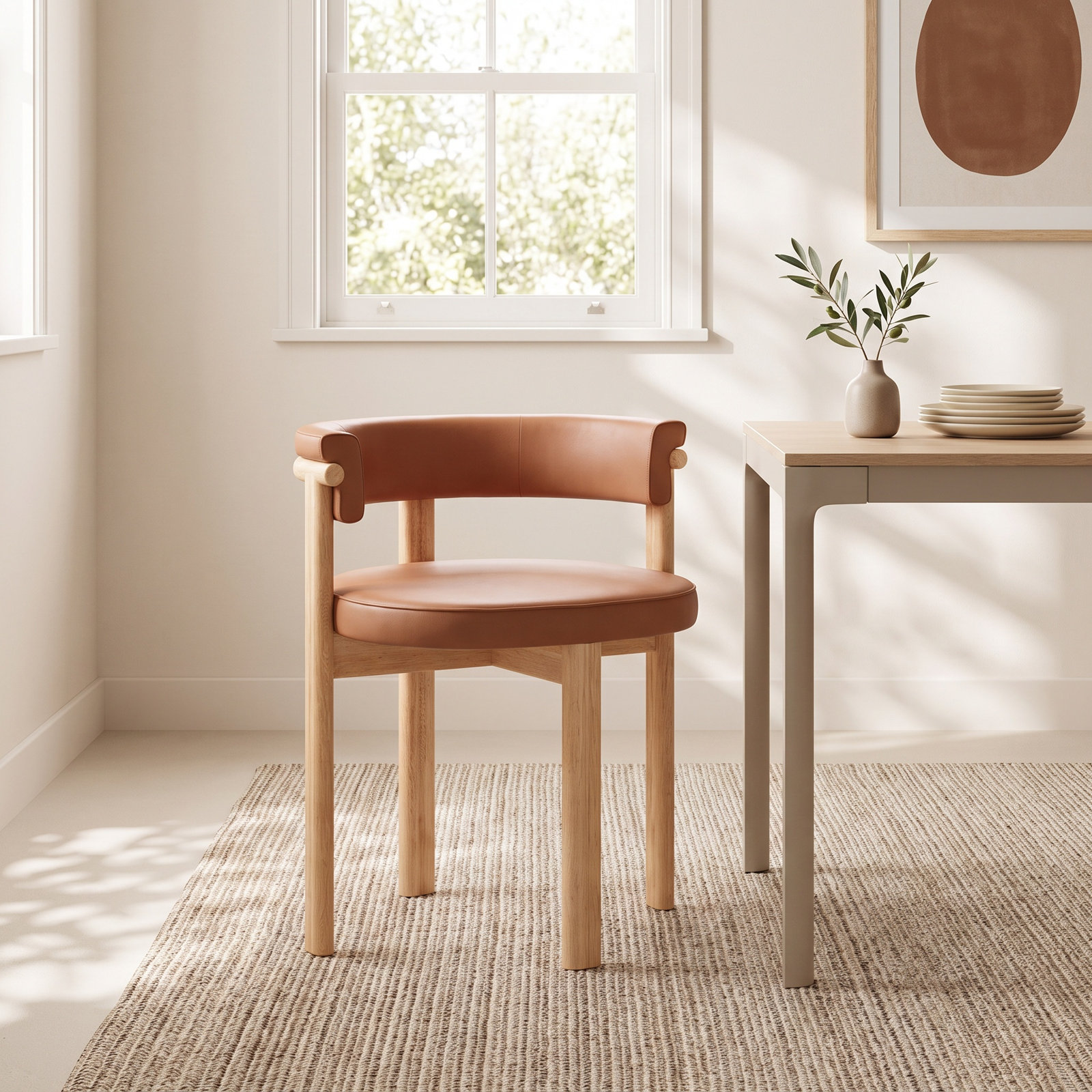 Cabo Genuine Leather Dining Armchair