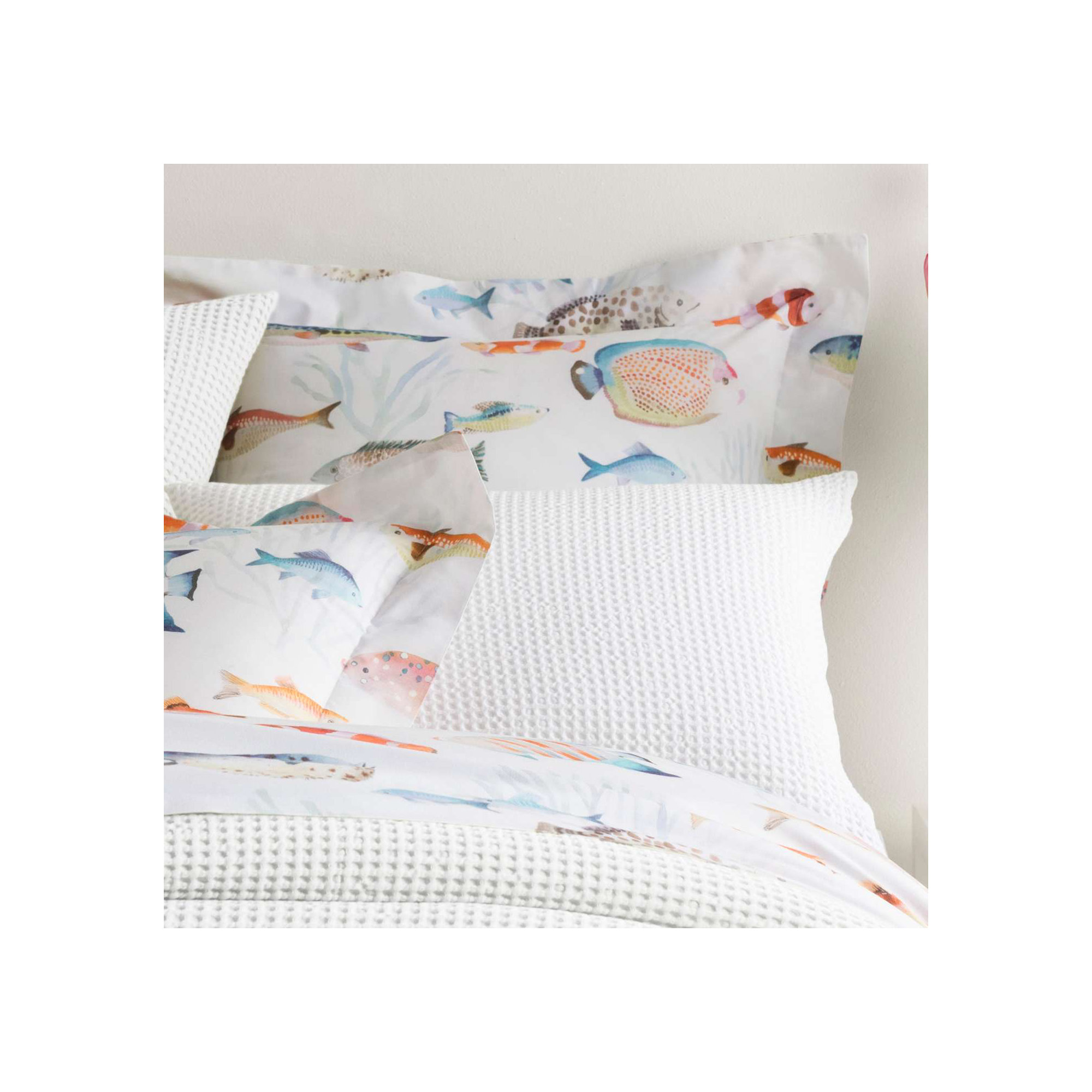 Bubble Matelasse Sham, Euro, White