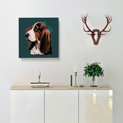 Basset Hound Retro - No Frame Print