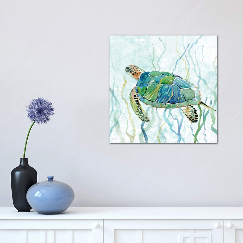 Sea Turtle Swim II by Carol Robinson - Print on Canvas, 45.72 cm H x 45.72 cm W, No Frame