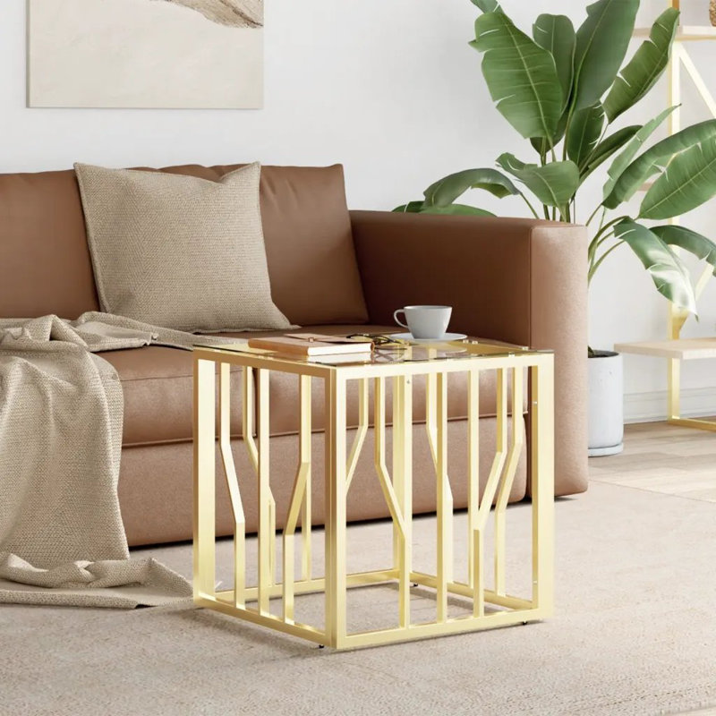 Lyster Frame Coffee Table, Silver, 50cm H x 50cm W x 50cm D