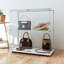 Vitrine en verre trempé avec - lumières DEL réglables, pivotant verrouillable, convient à divers environnements, blanc, style classique, 3 4 tablettes, capacité de 110 lb, roues à profondeur contrôlée de 30,11 po,-1650207645