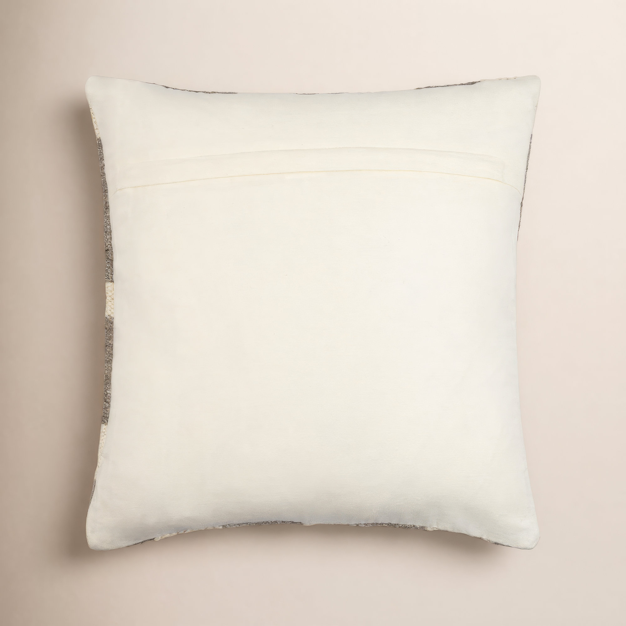Leonida Geometric Cotton Throw Pillow, Down, 20"H x 20"W, Brown/Off-White