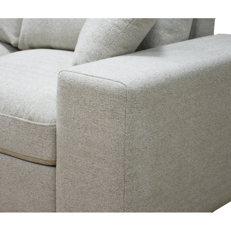 Anchoretta 134" Wide Reversible Modular Sectional with Ottoman, Beige Chenille