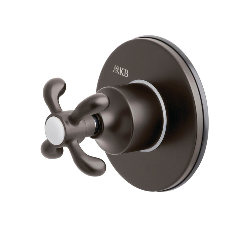 Kingston Brass Single-Handle Wall Mount Three-Way Diverter Valve with Trim Kit, Oil Rubbed Bronze