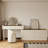 Modern Vanity Table Set With Stool & Glass Top-368803012
