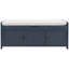 Banc de rangement avec 3 portes en forme de volet, banc à chaussures avec coussin amovible et espace de rangement caché (marine antique, ancien SKU: WF284226AAM)-1520481601