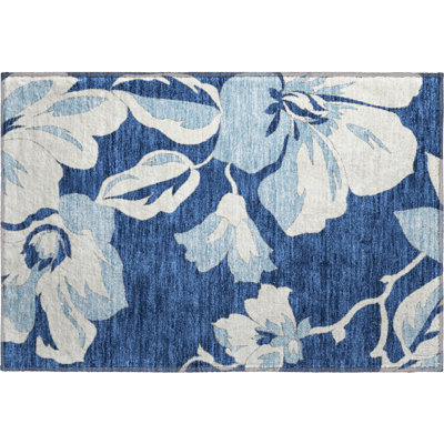 Premium Machine Washable Prisco Navy Rug