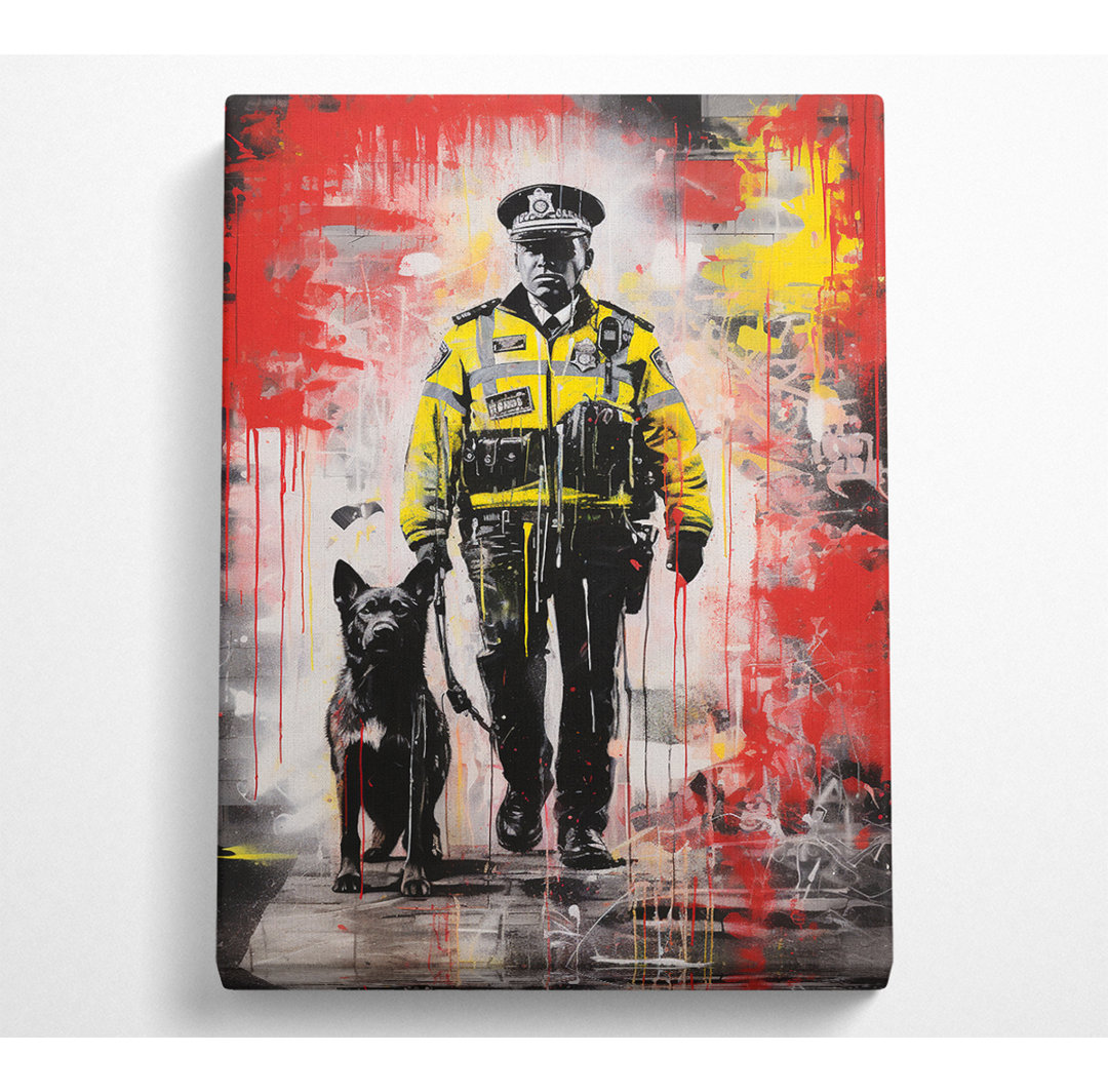 Polizeihund Graffiti - Kunstdrucke auf Leinwand