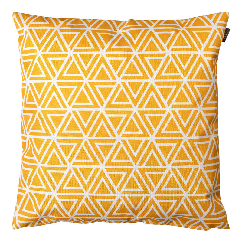 Geometric Print Indoor-Outdoor Cushion, Yellow