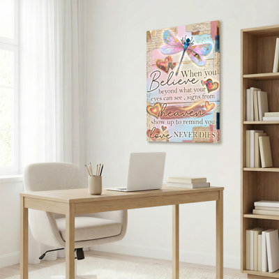 Dragonfly And Hearts Vintage Collage Canvas Wrapped Wall Art Oil Painting Print Set Of 1