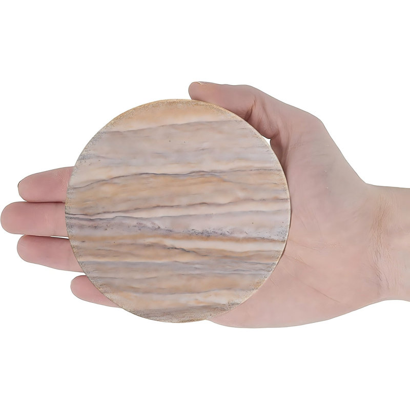 Sous-verres ronds fabriqués à la main et absorbant l'eau en grès pour boissons - 4 pouces de large en pierre assoiffée / sous-verres - fabriqués en grès arc-en-ciel (ensemble de 6 sans support)