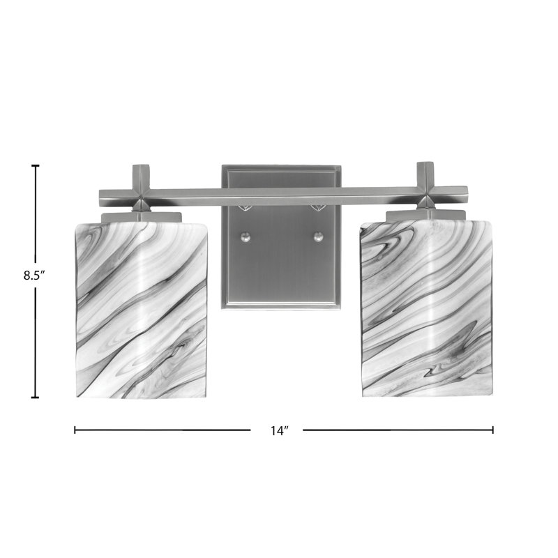 Franklin 2 Light Bath Bar With Glass, Nickel