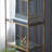 71 Inch Shelf, 6 Tier Design, 5 Mirrored Glass Shelves, Iron Frame, Gold