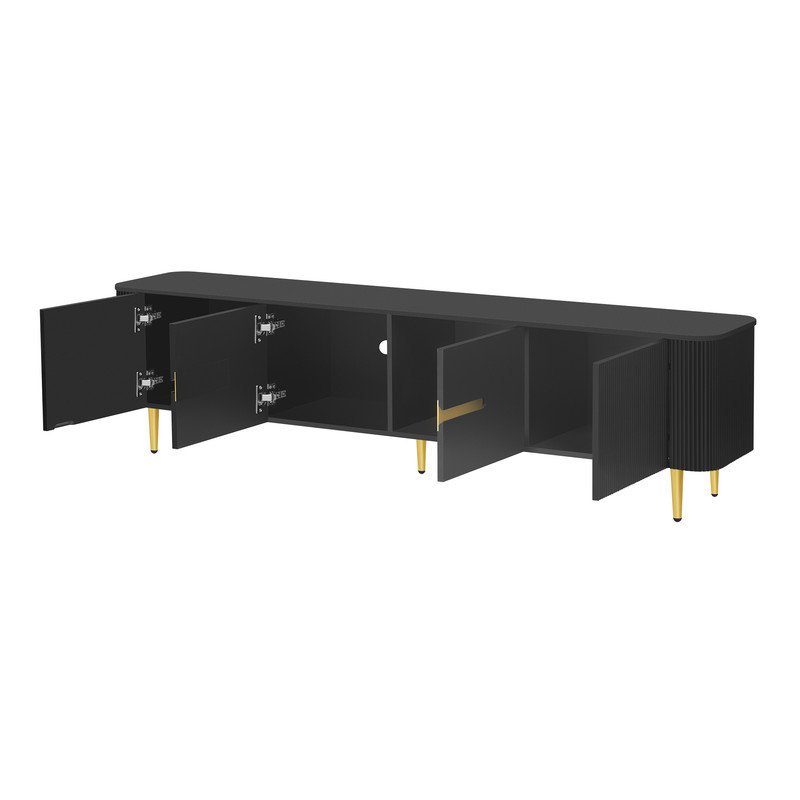 Meuble télé minimaliste de 78,7 po pour téléviseur de 85 po ou moins VIbe Haus, Black